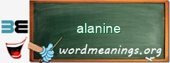 WordMeaning blackboard for alanine